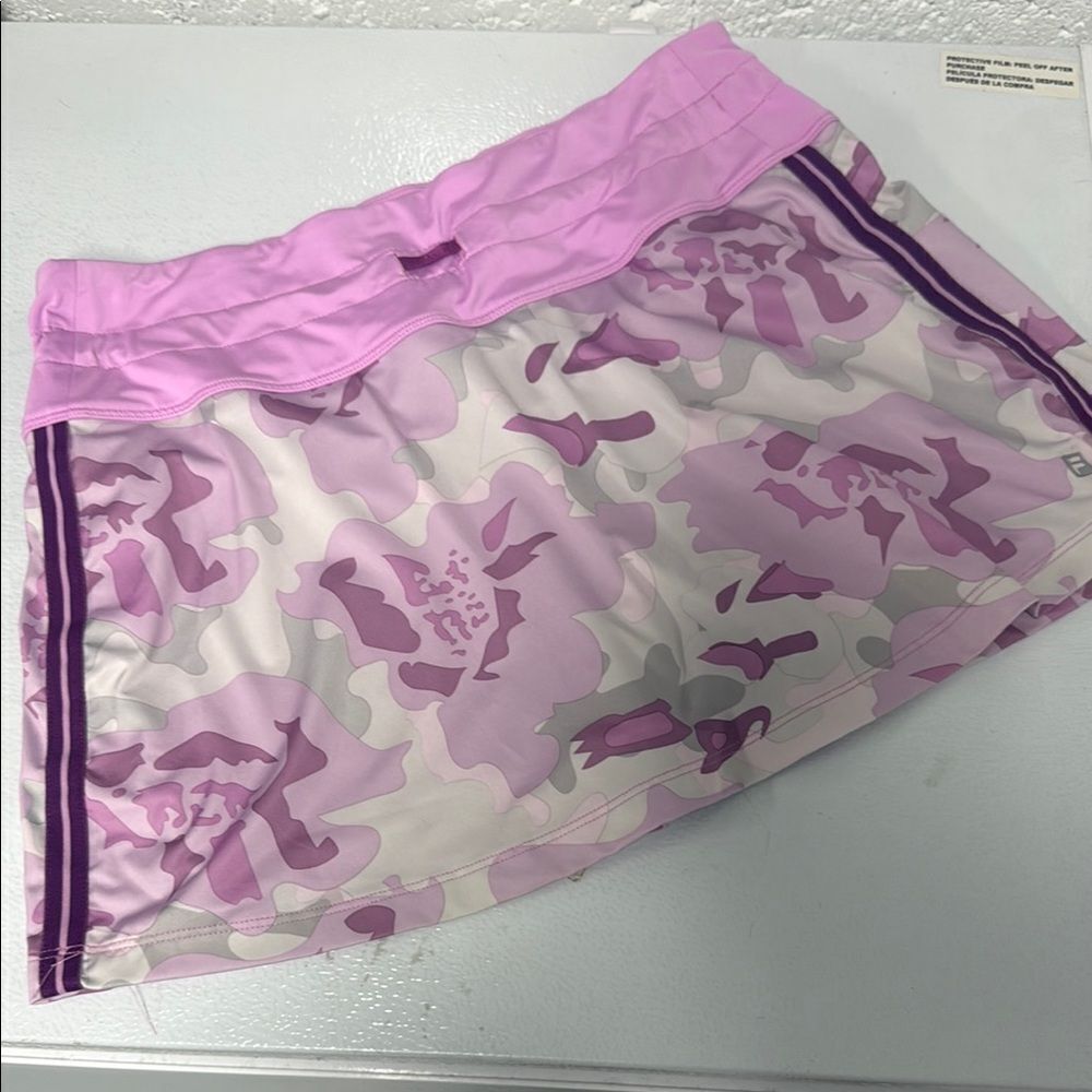 Fila Activewear - Floral Light Pink Tennis Skirt - Size Medium - Built in Shorts